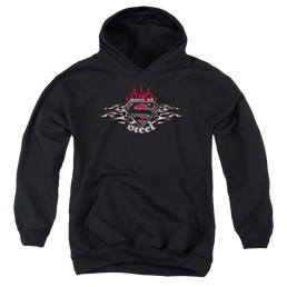 Superman Steel Flames Shield - Youth Hoodie Youth Hoodie (Ages 8-12) Superman   