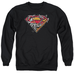 Superman Breaking Chain Logo - Men's Crewneck Sweatshirt Men's Crewneck Sweatshirt Superman   