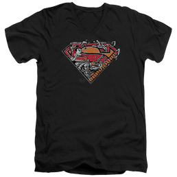 Superman Breaking Chain Logo - Men's V-Neck T-Shirt Men's V-Neck T-Shirt Superman   