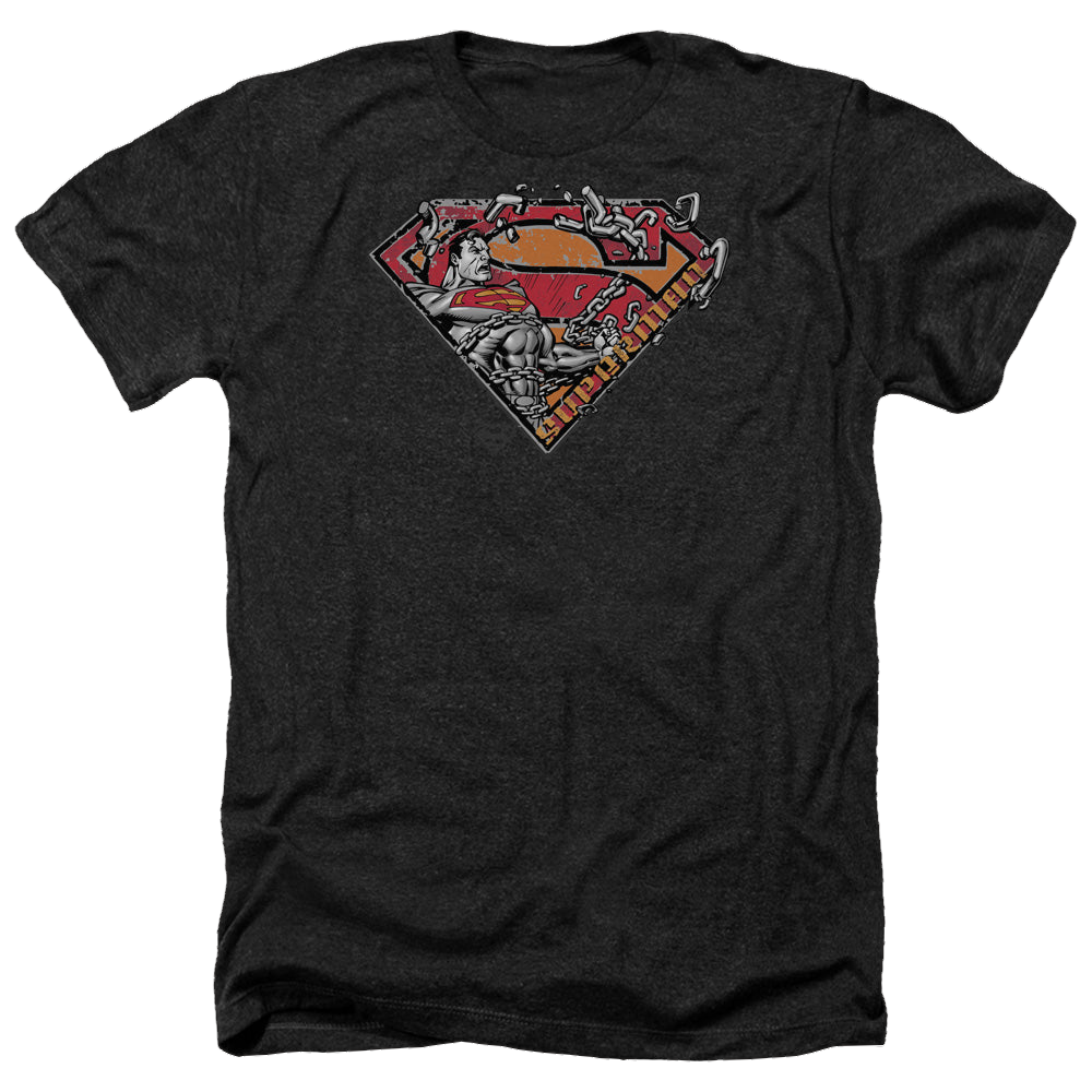 Superman Breaking Chain Logo - Men's Heather T-Shirt Men's Heather T-Shirt Superman   
