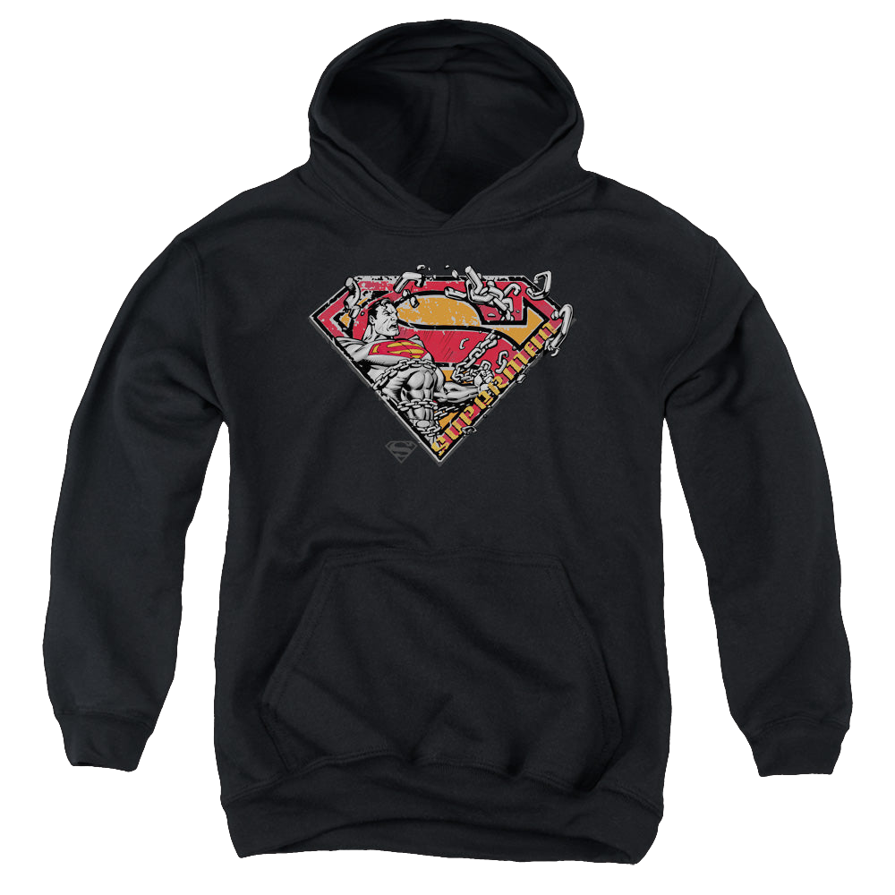 Superman Breaking Chain Logo - Youth Hoodie Youth Hoodie (Ages 8-12) Superman   