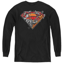 Superman Breaking Chain Logo - Youth Long Sleeve T-Shirt Youth Long Sleeve T-Shirt Superman   