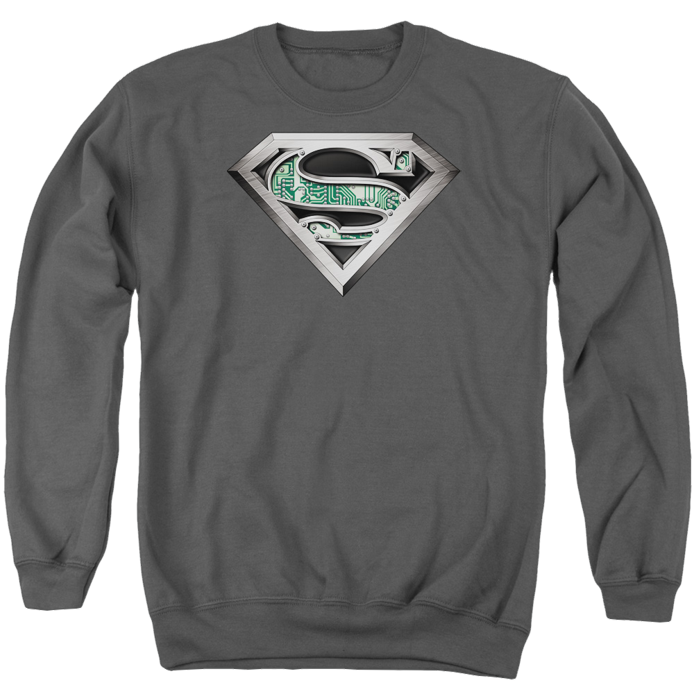 Superman Circuitry Logo - Men's Crewneck Sweatshirt Men's Crewneck Sweatshirt Superman   