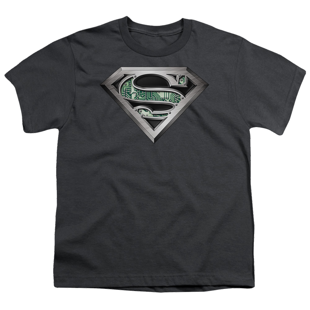 Superman Circuitry Logo - Youth T-Shirt Youth T-Shirt (Ages 8-12) Superman   
