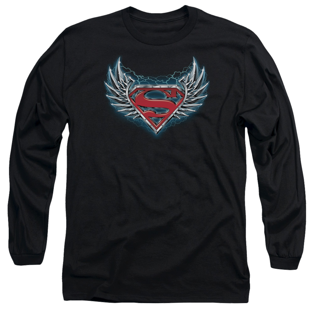 Superman Steel Wings Logo - Men's Long Sleeve T-Shirt Men's Long Sleeve T-Shirt Superman   