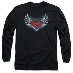 Superman Steel Wings Logo - Men's Long Sleeve T-Shirt Men's Long Sleeve T-Shirt Superman   