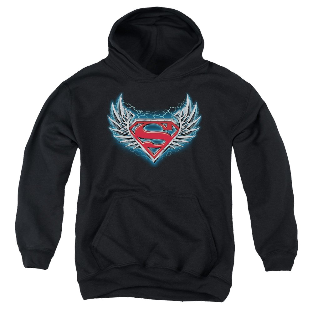 Superman Steel Wings Logo - Youth Hoodie Youth Hoodie (Ages 8-12) Superman   