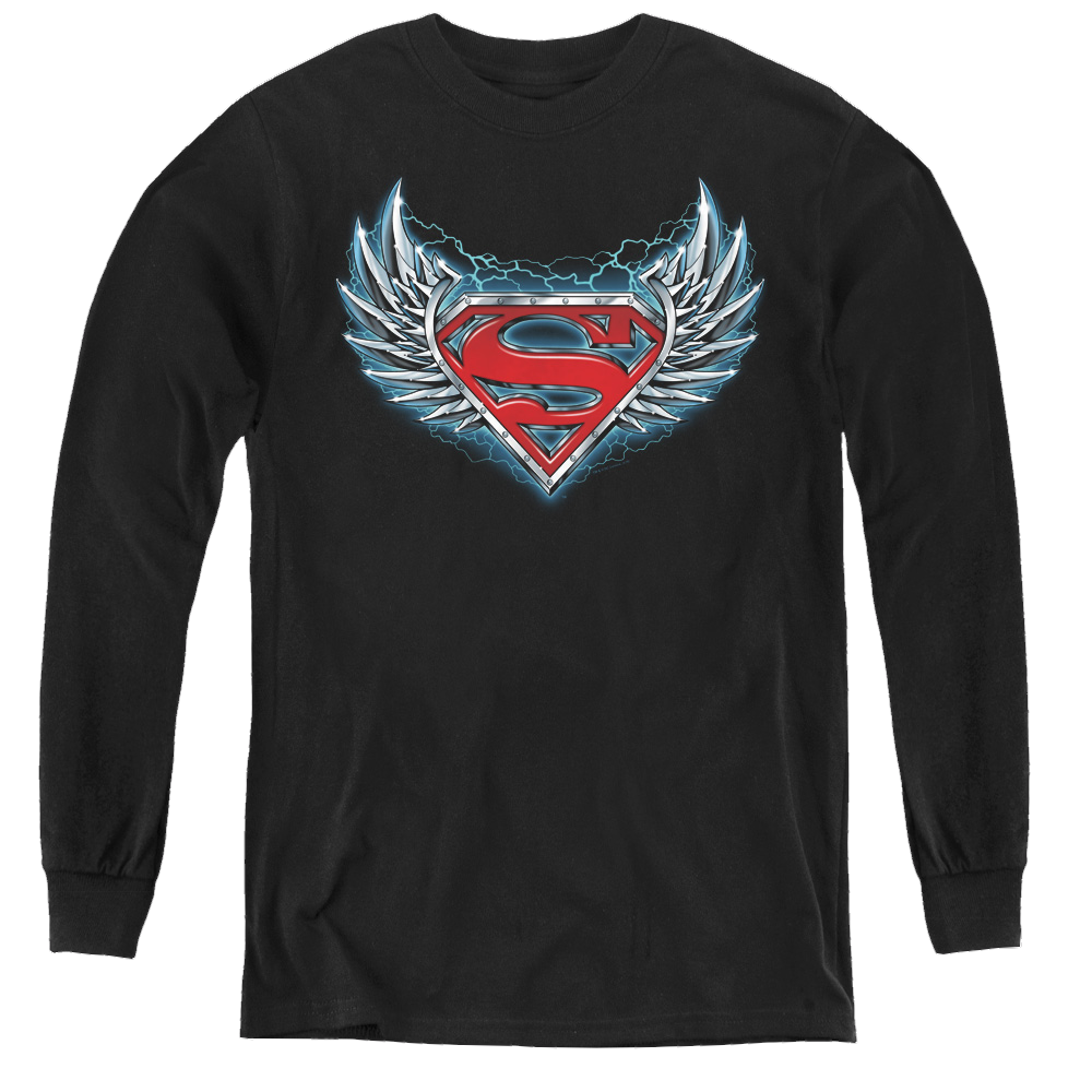 Superman Steel Wings Logo - Youth Long Sleeve T-Shirt Youth Long Sleeve T-Shirt Superman   
