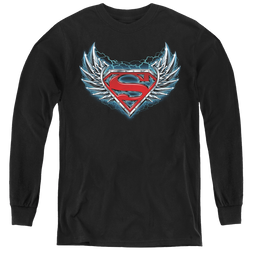 Superman Steel Wings Logo - Youth Long Sleeve T-Shirt Youth Long Sleeve T-Shirt Superman   