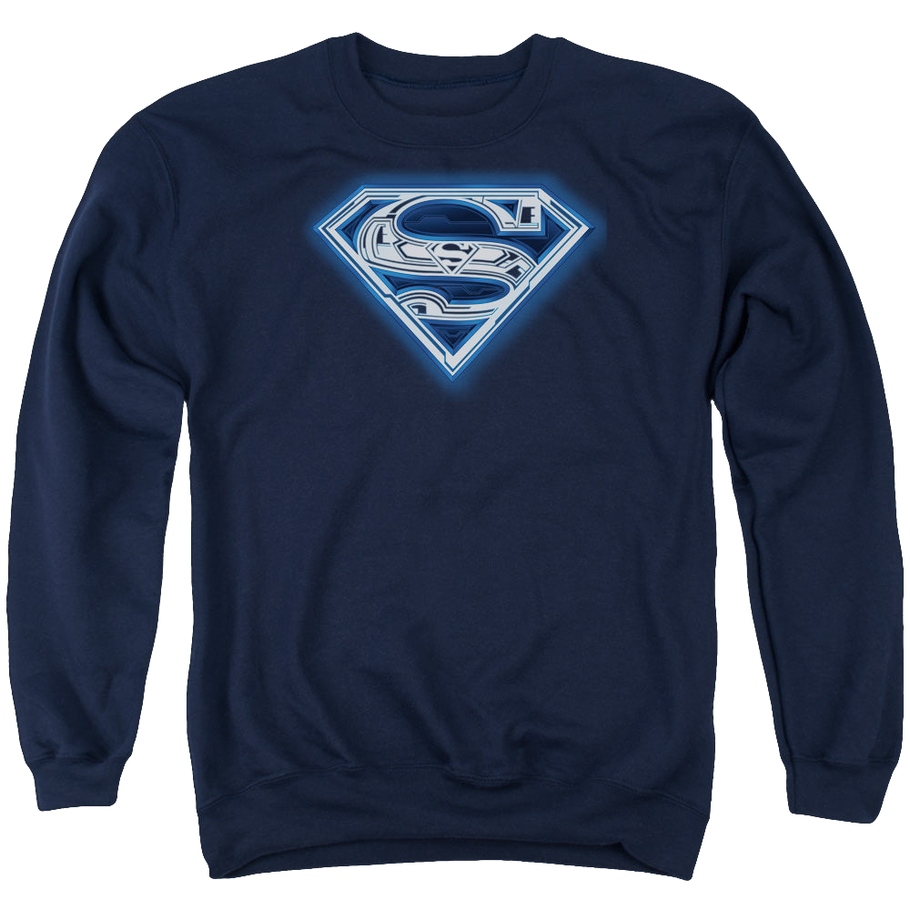 Superman Cyber Shield - Men's Crewneck Sweatshirt Men's Crewneck Sweatshirt Superman   