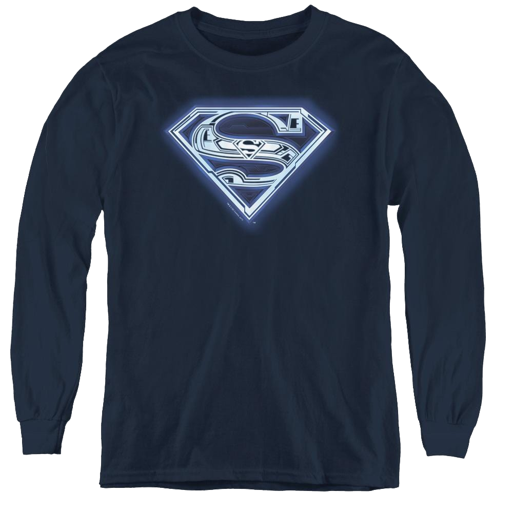 Superman Cyber Shield - Youth Long Sleeve T-Shirt Youth Long Sleeve T-Shirt Superman   