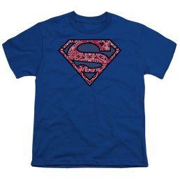 Superman Paisley Shield - Youth T-Shirt Youth T-Shirt (Ages 8-12) Superman   