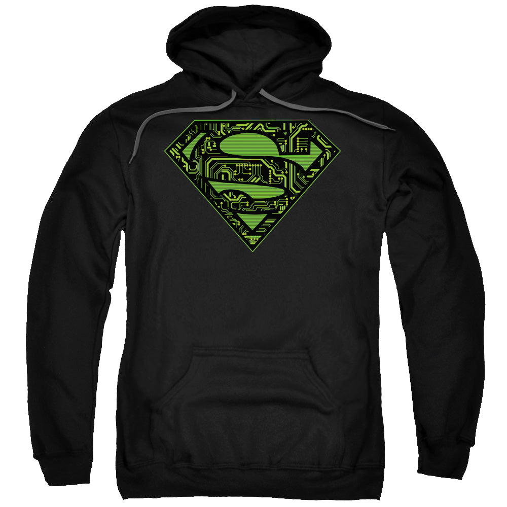 Superman Circuits Shield - Pullover Hoodie Pullover Hoodie Superman   