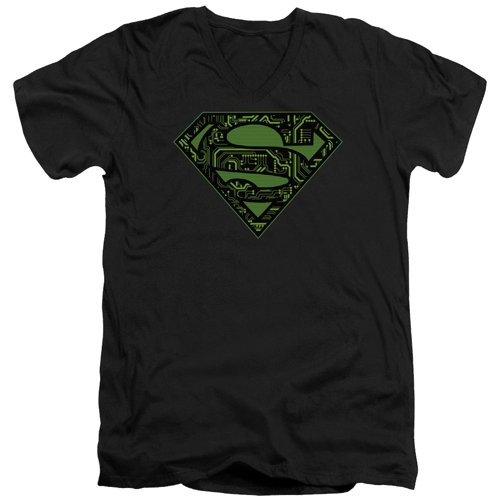 Superman Circuits Shield - Men's V-Neck T-Shirt Men's V-Neck T-Shirt Superman   