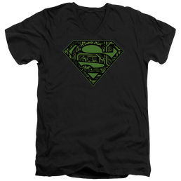 Superman Circuits Shield - Men's V-Neck T-Shirt Men's V-Neck T-Shirt Superman   