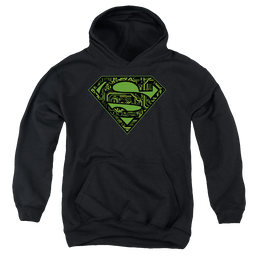 Superman Circuits Shield - Youth Hoodie Youth Hoodie (Ages 8-12) Superman   