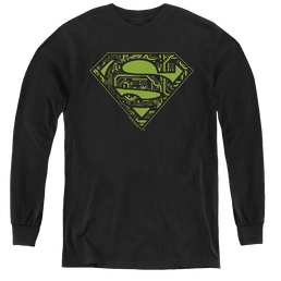 Superman Circuits Shield - Youth Long Sleeve T-Shirt Youth Long Sleeve T-Shirt Superman   