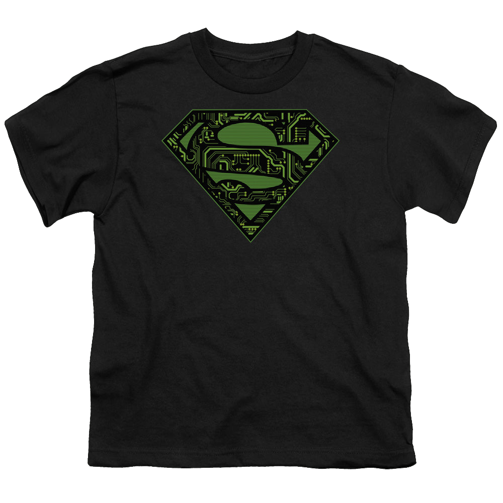 Superman Circuits Shield - Youth T-Shirt Youth T-Shirt (Ages 8-12) Superman   