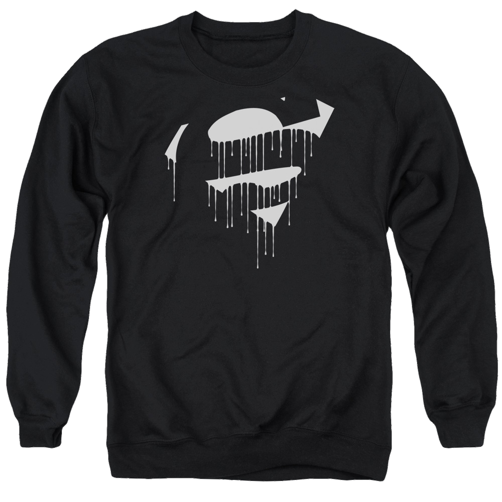 Superman Dripping Shield - Men's Crewneck Sweatshirt Men's Crewneck Sweatshirt Superman   