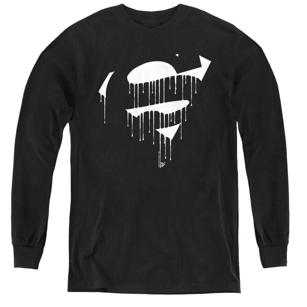 Superman Dripping Shield - Youth Long Sleeve T-Shirt Youth Long Sleeve T-Shirt Superman   