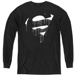 Superman Dripping Shield - Youth Long Sleeve T-Shirt Youth Long Sleeve T-Shirt Superman   
