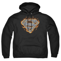 Superman Steel Fire Shield - Pullover Hoodie Pullover Hoodie Superman   