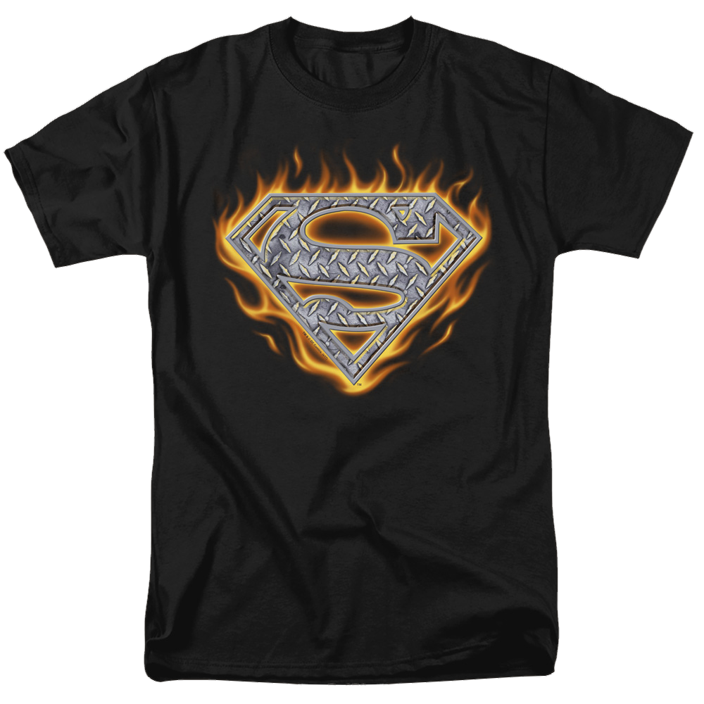 Superman Steel Fire Shield - Men's Regular Fit T-Shirt Men's Regular Fit T-Shirt Superman   