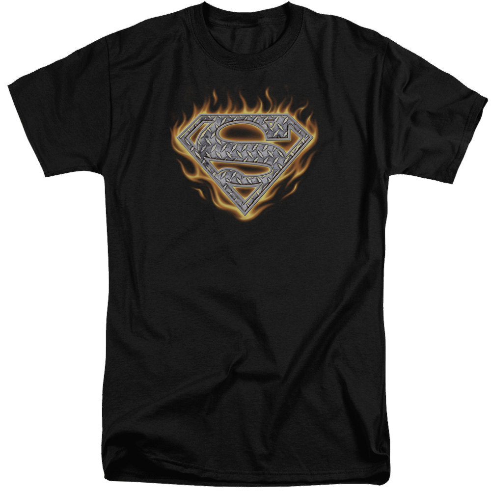 Superman Steel Fire Shield - Men's Tall Fit T-Shirt Men's Tall Fit T-Shirt Superman   