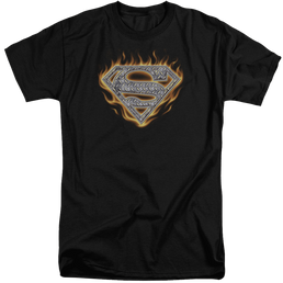 Superman Steel Fire Shield - Men's Tall Fit T-Shirt Men's Tall Fit T-Shirt Superman   