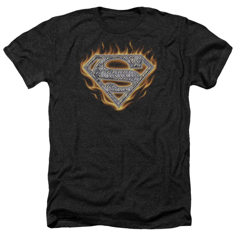 Superman Steel Fire Shield - Men's Heather T-Shirt Men's Heather T-Shirt Superman   
