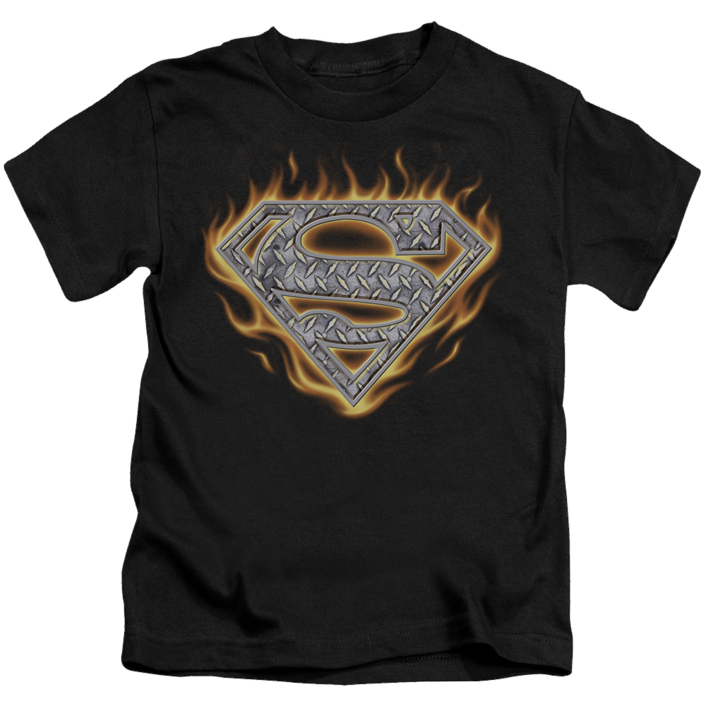 Superman Steel Fire Shield - Kid's T-Shirt Kid's T-Shirt (Ages 4-7) Superman   