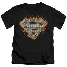 Superman Steel Fire Shield - Kid's T-Shirt Kid's T-Shirt (Ages 4-7) Superman   