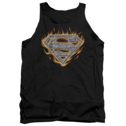 Superman Steel Fire Shield - Men's Tank Top Men's Tank Superman   