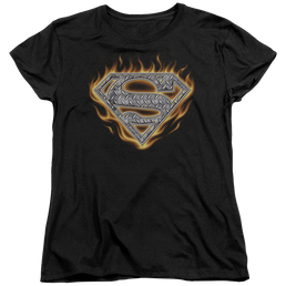Superman Steel Fire Shield - Women's T-Shirt Women's T-Shirt Superman   