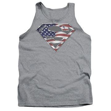 Athletic heather men's tank with Superman All graphic