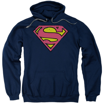 Superman Distressed Shield - Pullover Hoodie Pullover Hoodie Superman   