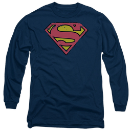 Superman Distressed Shield - Men's Long Sleeve T-Shirt Men's Long Sleeve T-Shirt Superman   