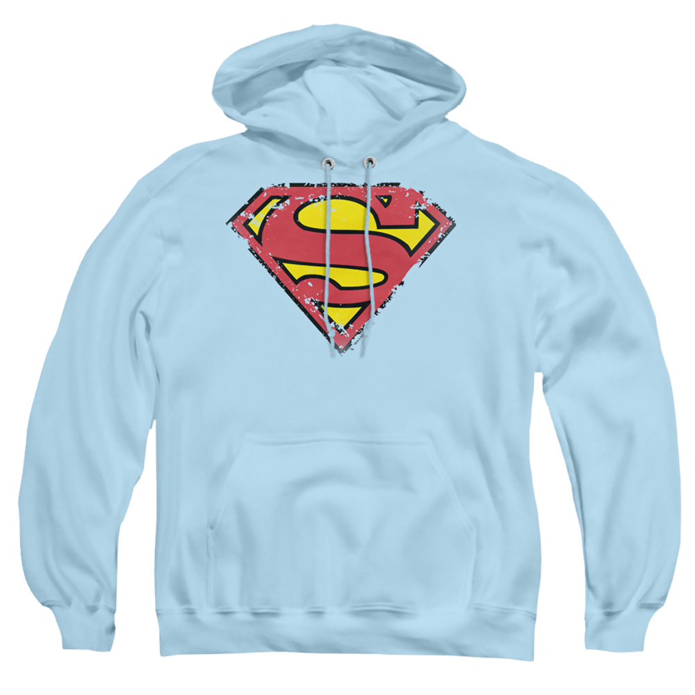 Superman Distressed Shield - Pullover Hoodie Pullover Hoodie Superman   
