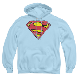 Superman Distressed Shield - Pullover Hoodie Pullover Hoodie Superman   
