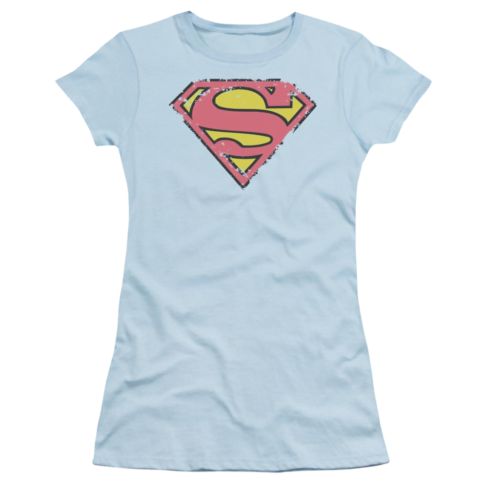 Superman Distressed Shield - Juniors T-Shirt Juniors T-Shirt Superman   