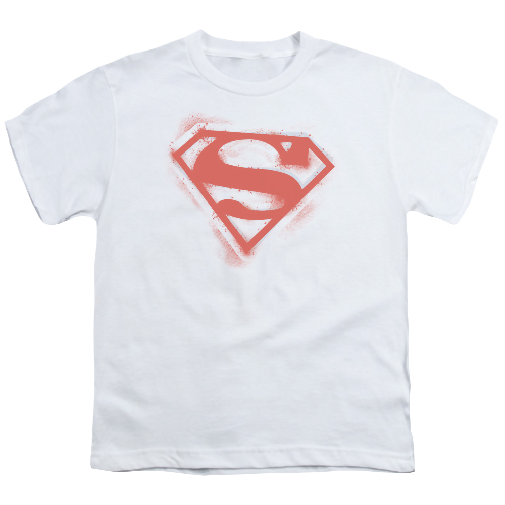 Superman Spray Paint Shield - Youth T-Shirt Youth T-Shirt (Ages 8-12) Superman   