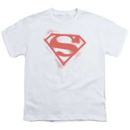 Superman Spray Paint Shield - Youth T-Shirt Youth T-Shirt (Ages 8-12) Superman   