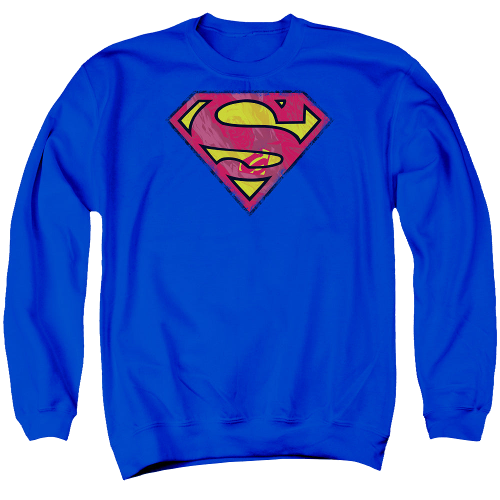 Superman Action Shield - Men's Crewneck Sweatshirt Men's Crewneck Sweatshirt Superman   