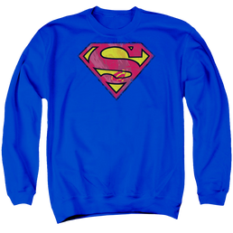 Superman Action Shield - Men's Crewneck Sweatshirt Men's Crewneck Sweatshirt Superman   