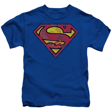 Royal kid's t-shirt for ages 4 to 7 with Superman Action Shield graphic