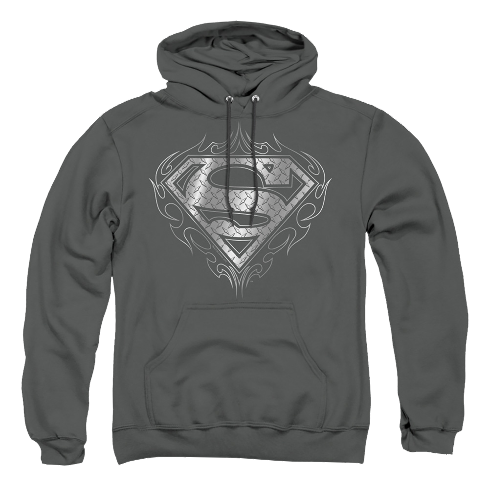 Superman Tribal Steel Logo - Pullover Hoodie Pullover Hoodie Superman   