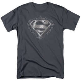 Superman Tribal Steel Logo - Men's Regular Fit T-Shirt Men's Regular Fit T-Shirt Superman   