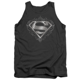 Superman Tribal Steel Logo - Men's Tank Top Men's Tank Superman   