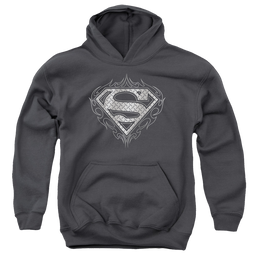 Superman Tribal Steel Logo - Youth Hoodie Youth Hoodie (Ages 8-12) Superman   