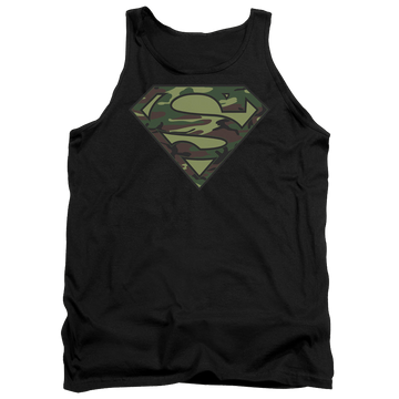 Black men's tank with Superman Camo Logo graphic